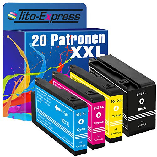 Tito-Express 20 Druckerpatronen kompatibel mit HP 953XL für HP OfficeJet Pro 7720 7740WF 7700 Series 7730 8200 Series 8210 8216 8218 8710 8715 8718 8719