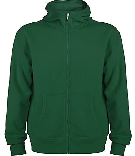 ROLY R6421 Montblanc - Sudadera con capucha y cremallera completa para hombre, verde botella, XXL