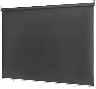 Ventanara® Außenrollo 100% Blickdicht Rollo Senkrechtmarkise Balkonrollo Sichtschutz Rollo Beschattung (100 x 140 cm, Anthrazit)