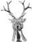 Fink - Hirschkopf, Dekofigur - Remo - Keramik - Farbe: Silber - 15 x 9 x 18,8 cm