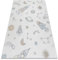 rugsx Kinderteppich Bambino Waschteppich Weltraum, Rakete für Kinder Anti-Rutsch - Creme 160x220 cm