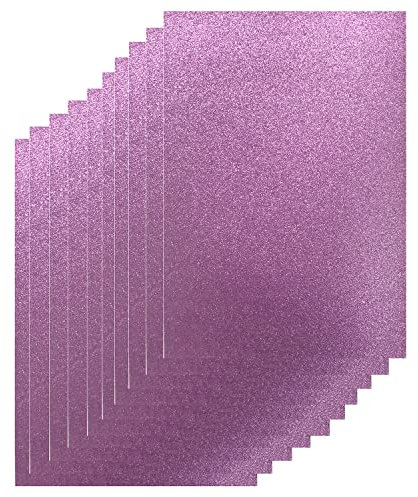 YXJDWEI 10 Blatt Glitzer Papier Glänzend Bastelpapier A4 Farbiges Tonpapier Sortiert Glitzer Karte Glitterkarton Patchwork Bling-Bling Karton für DIY Handwerk Scrapbooking (Rosa-lila)
