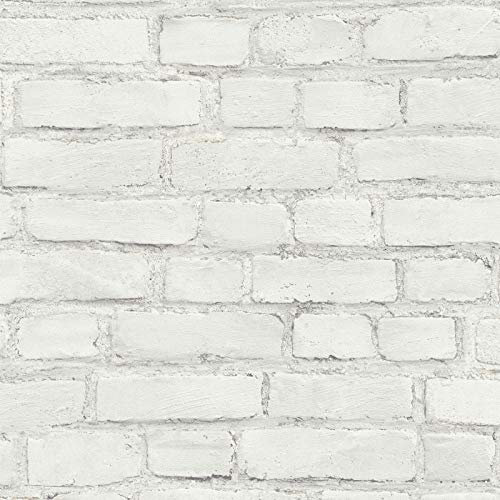 Papier peint brique blanche cuisine | Tapisserie brique blanche entrée & couloir | Papier peint intissé blanc effet pierre chambre adulte | Large choix de papier peint