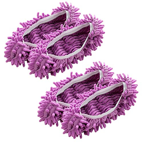 Mop - 2 pares de mopas lavables para el polvo, limpiador de suelos, zapatillas de casa, limpieza de zapatos, limpieza de zapatos, microfibra, pulido, limpieza de polvo, limpieza de pies, zapatos