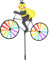 Garden Windmill Bee Animal On Bike Windmill Cute 3D Bee Wind Spinners Stakes Ornaments Kids Outdoor Toys Wind Sculptures