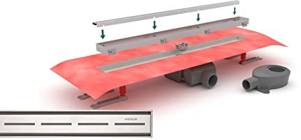 VIGOUR-SET Duschrinne + Designrost individual 3.0 - Variante Design 900 mm
