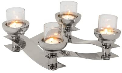 Fink Pareo/Leuchter mit Glas,4flm,vernickelt/H.13