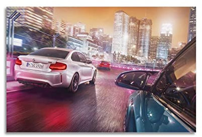 JOOEL Rennauto-Poster für BMW M2, Superauto-Poster, dekoratives Gemälde, Leinwand, Wandposter und Kunstbild, modernes Familien-Schlafzimmer, Dekoration, Poster, 30 x 45 cm