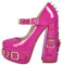 Only maker Scarpe da donna Mary Jane Lolita con tacco alto, fucsia lacca, 46 EU