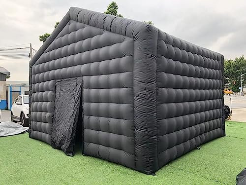 Großer schwarzer aufblasbarer Würfel-Disco-Zelt, quadratischer Pavillon, Veranstaltungsraum, großer mobiler tragbarer Nachtclub, Party-Pavillon für Hinterhof-/Outdoor-Veranstaltungen (6 x 5 m)