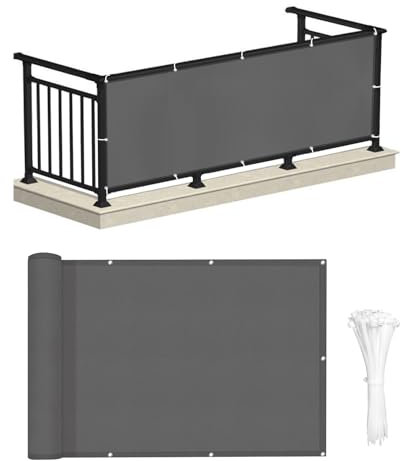 LOVE STORY Frangivisto Balcono 80x500cm,Impermeabile Telo per Privacy del Balcone,(PES)Schermi Divisori e Protettivi per Balconi,Protezione UV per Ringhiere di Appartamenti,Giardino Esterno,Antracite