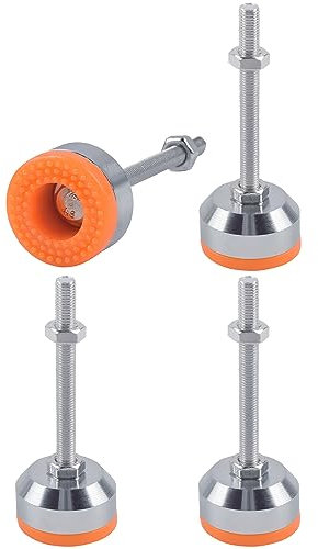 Tycoonest 4 PCS M8xThread 80xBase 40 Leveling Feet Adjustable Carbon Steel Machine Feet Heavy Duty Furniture Leveler for Furniture,Table, Cabinets, Workbench