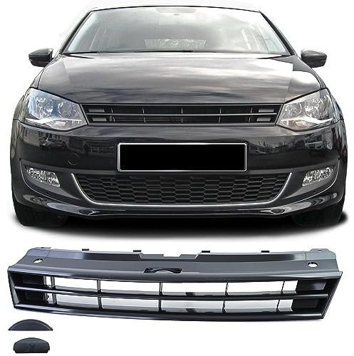 Kühlergrill ohne Emblem Schwarz Glanz für VW Polo 5 6R 6C 09-17