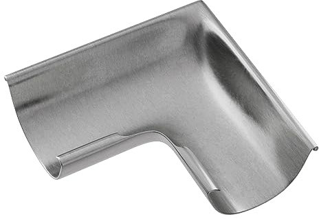 Baumeister.tech Rinnenwinkel 90 Grad für Dachrinne halbrund, Dachrinnewinkel Außenecke aus Titanzink, Rinnenwinkel mit hohem Wasserdurchfluss zum Rinnensystem 6tlg/333-150 mm