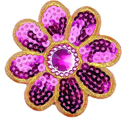 SYSUII 5 Stücke Blumen Flicken zum Aufbügeln Glitzer Pailletten Bestickte Aufnäher zum Aufnähen Reparatur Applikationen Patches für Kleidung Jacken Hüte Rucksäcke Jeans Reparieren DIY Zubehör-Rose