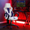 X-Rocker Maverick Gaming Racing Desk Chair, Adjustable Computer Office Chair with Mid-Back Support, PU Leather Height Adjustable Swivel Base with Natural Lumbar Support Curve - WHITE/BLUE