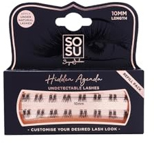 SOSU Hidden Agenda Nachfüllpack, 10 mm, einzelne Cluster-Wimpern für anpassbares Volumen, leicht und wiederverwendbar