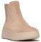 Fitflop Stivali Chelsea Flatform in Camoscio F-Mode, Donna, Classic Beige, 39 EU