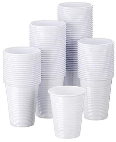 Hermes Shop 1000 Bicchieri Plastica Bianchi 200 cc Bicchiere Polistirene Monouso per Acqua 10cf x 100 pezzi