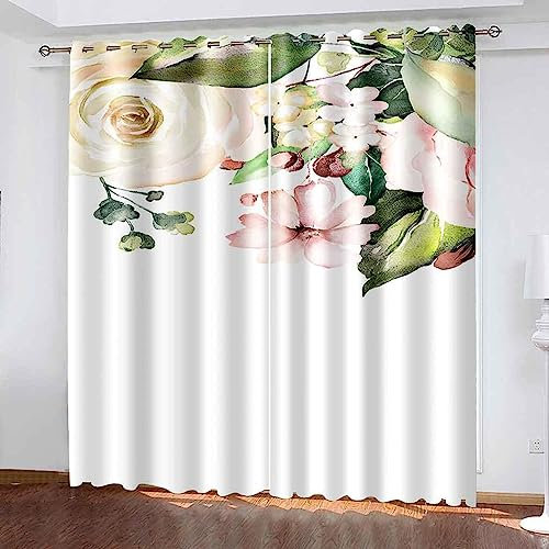 Flächenvorhang Set Einfache Goldene Blumen Moderne Haushalt Schlafzimmer Balkon Wärmedämmung 3D-Druck Vorhang Panel Home Decor Vorhänge Für Wohnzimm