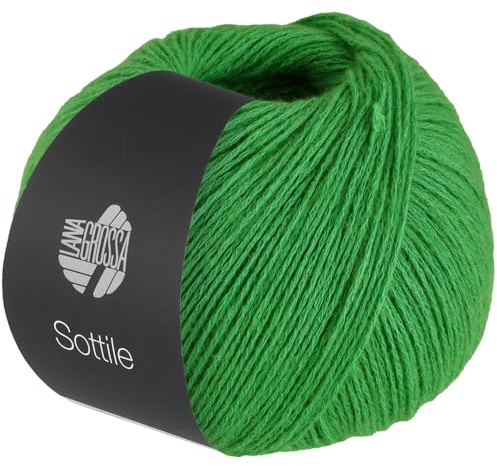LANA GROSSA Sottile | Zarte Netzgarnstruktur aus Baumwolle, gefüllt mit feinen Merinofasern | Handstrickgarn aus 85% Baumwolle & 15% Schurwolle (Merino) | 50g Stricken & Häkeln | 250m Garn FB11