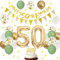 Luftballons 50. Geburtstag Deko Set mit Konfetti, Girlande, Tortendeko und Banner für Mann und Frau