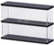 Nynelly 2 Layer Clear Acrylic Display Case with Door - Display Shelf for Models, Figures, Funko Pop, Pop Mart, Labubu, Sonny Angel, Smiski - Assemble Dustproof Display Box (40x10x27 cm, Black)