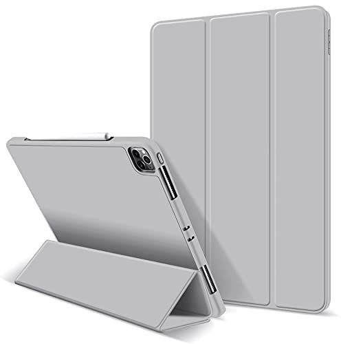 SSLQYLEE Cases for iPad Pro 11 2ND Gen 2020, funda de silicona con soporte para lápiz Smart funda para iPad Pro 11 Pro 2020 12.9 (color: gris claro, tamaño: 2018-2021 iPad 11)