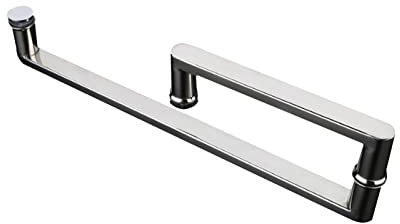 Metall-Badezimmer-Glastür-Türgriff, poliertes Finish, Schiebetür, Duschwand, Haltegriff, Knopf, Handtuchhalter, Silber, Push- und Pull-Griff mit Zubehör (Größe: 225 mm–425 mm) ( Size : 185mm 385mm )