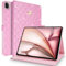 Changjia for iPad Air 13 Inch Case M3 2025/M2 2024, iPad Pro 12.9 (6th/5th/4th Gen 2022/2021/2020),Cute Crown Rhinestone Elegant PU Leather Auto Sleep/Wake Stand Protective Case for iPad Air 13, Pink