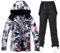 Herren Winter Skianzug Warmer Outdoor Schneeanzug Sport Schneejacke Und Hose Ski Snowboardanzug,Schwarz,M