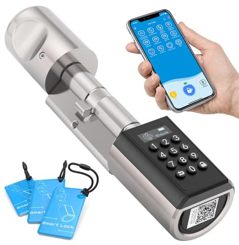 WELOCK Smart Lock, Keyless Entry Door Lock, Digital Deadbolt Locks with Password,Card, WiFi App Control, IP65 for UPVC Front Door, Bedroom,Garage,Adjustable Euro Cylinder 30EX/40T(50-100mm Doors)