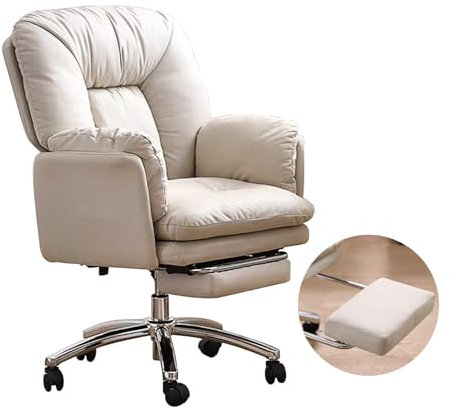 RENYUEH Ergonomic Office Chair with Adjustable Height and Wide Seat High Back Executive Computer Desk Chair with Leg Rest Reclining Gaming Chair for Home Office Armrests Included