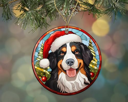 Berner Sennenhund Christbaumschmuck Anhänger Weihnachtsbaumschmuck Keramik Hängende Ornamente Mit Schnur Weihnachten Ornamente