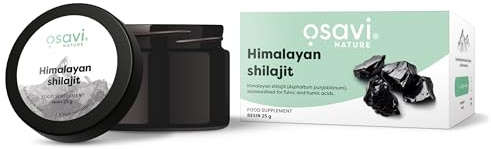 Osavi – Himalaya Shilajit | Natürliches Mumijo-Harz aus Karakorum & Zanskar – Standardisiert auf Fulvo- & Huminsäuren – Authentisch, rein & handgeerntet – 25g inkl. Dosierstab