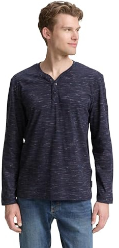 Tom Tailor Herren 1047787 Serafino Langarmshirt (1er Pack)