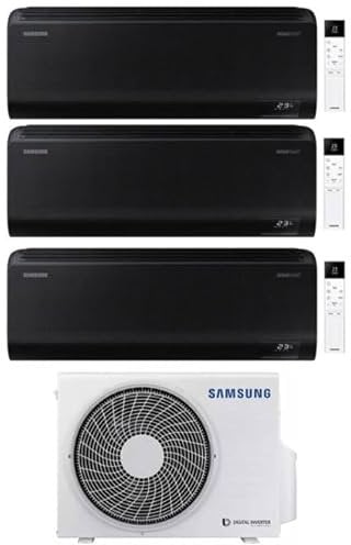 Condizionatore Climatizzatore Samsung WindFree Black wifi trial split 9000+9000+9000 btu inverter A+++ in R32 AJ052TXJ3KG in Pompa di Calore Nero