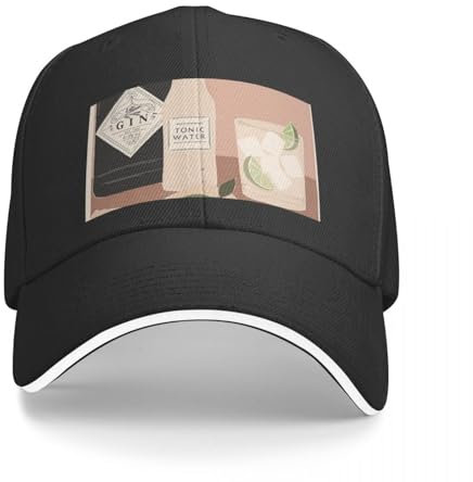 CWCMZDH Baseballmütze Basecap Gin & Tonic Baseball Cap Sonnenhut für Trucker Cap Derbyhut Damen Golfbekleidung Herren