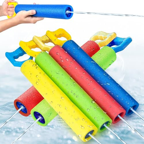 6 Stück Wasserpistole,Wasserpistole Kinder,Wasserspritzpistole,Super Soaker mit Großer Reichweite,für Schwimmbad Pool Strand Garten, Outdoor Party,Wasserpistole Schaumstoff für Jungen und Mädchen