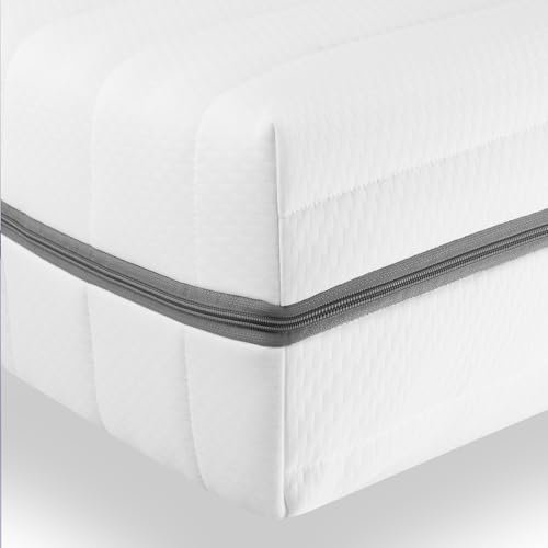 Sleepneo Matratze 80x200 cm - Ergonomische 7 Zonen Kaltschaummatratze Höhe 18cm - 2in1 Matratzen Härtegrad H2 & H3 - Bequemer Atmungsaktiver Bezug mit 4-seitigem Reißverschluss