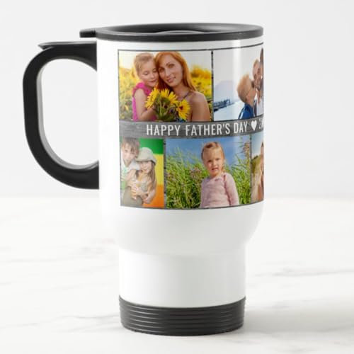 EKAM Personalised Travel Mug - 14oz Stainless Steel Insulated Travel Tea/Coffee Mug - Add Your Photos and Text - Present for Dad - Gift for Father's Day - Dad Daddy Grandad Grandpa