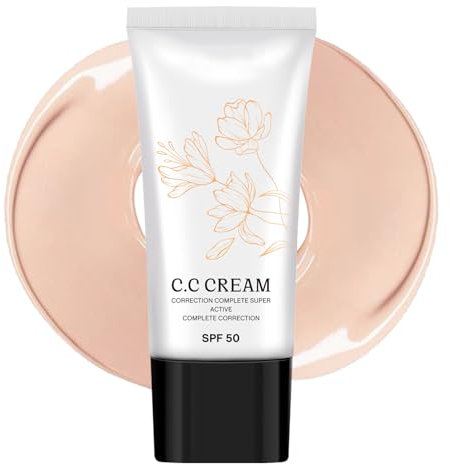 CC Cream Color Correcting, CC Creme con SPF 50, Idratante & Full Coverage, Correttore impermeabile e durevole, migliora la carnagione e l'idratazione, trucco viso per tutti i tipi di pelle