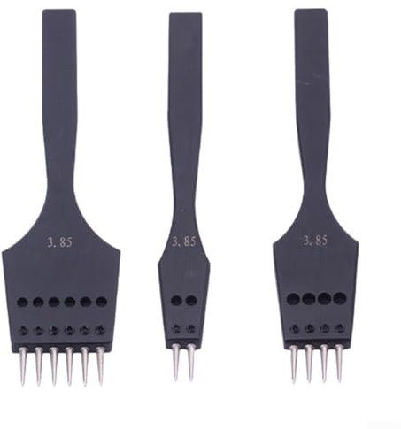 Abnehmbarer runder Locher Leder Werkzeug Stahlkonstruktion für verschiedene Nähmethoden in der Lederherstellung (3 Stück 3,85 mm)