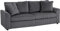 HOMCOM Modern 3 Seater Sofa with Spring Cushion, 212 cm Fabric Jumbo Cord Sofa Couch with 2 Scatter Cushions, Upholstered Corduroy Settee for Living Room, Bedroom, Home Office, Grey