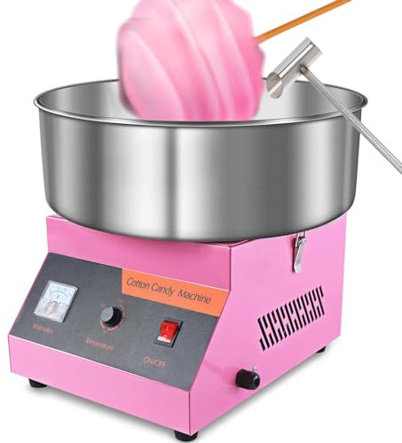 SHENGSHIYU Zuckerwatte Maschine Profi,Temperaturregelung 50°C - 300°C,Geringe Geräuschentwicklung Zuckerwattemaschine Profi Spart wertvollen Theken- oder Standplatz mit Zuckerschale und Zuckerlöffel