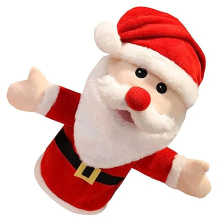 Warmhm 1 Stück Plüsch Weihnachtsmann Handpuppe für Interaktive Eltern Junge Mädchen Lustige Fingerpuppen für Rollenspiele und Kreative Geschichten Weihnachtsdeko für Mädchen und Jungen