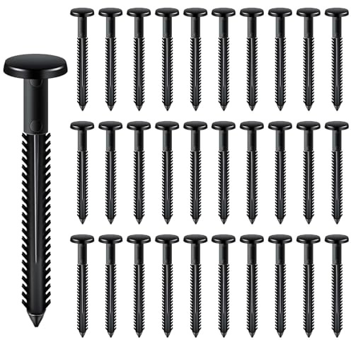 QincLing 30Pcs Vinyl Shutter Fasteners 3 Inch Black Window Shutter Panel Pegs Shutter Screws Pins Plastic Shutter Exterior Spike Loks Anchor for Installing Decorative Wood Aluminum Vinyl Shutter
