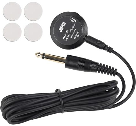 Universeller Akustikgitarren-Tonabnehmer für Gitarre, Ukulele, Mandoline, Violine, Canjo, Kalimba, Handpan, oberflächenklebender Piezo-Tonabnehmer mit Lautstärkeregler