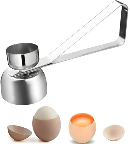 CHENNAN® Eieröffner Eieraufsatzschneider aus Edelstahl Shell-Öffner Edelstahl Eierköpfer Eierküchenöffner Eier Topper Eieröffner für Rohe und Gekochte Eier Eiersollbruchstellenverursacher (Silber 1)