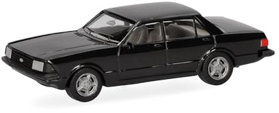 Herpa Basic Modellauto Ford Granada, schwarz, Miniatur im Maßstab 1:87, preisgünstiges Einsteigermodell, Made in Germany, Kunststoff